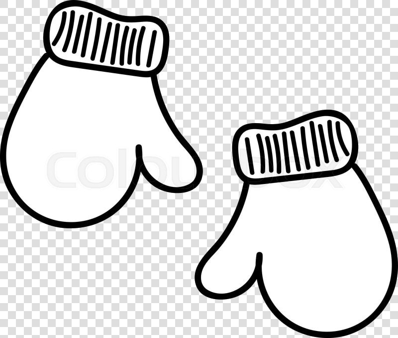 Mittens Clipart Drawing Mitten At Getdrawings Com Transparent   Winter Clothes Clipart Black And White  HD Png DownloadTransparent PNG