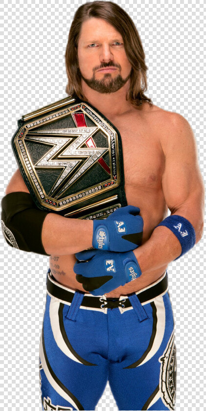  ajstyles  wwe  styles  aj  champion  wrestling  wrestler   Aj Styles With Wwe Title  HD Png DownloadTransparent PNG