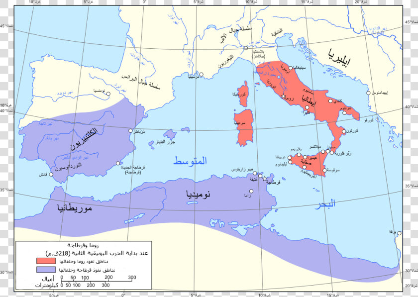 Map Of Rome And Carthage At The Start Of The Second   Ancient Rome Northern Africa  HD Png DownloadTransparent PNG