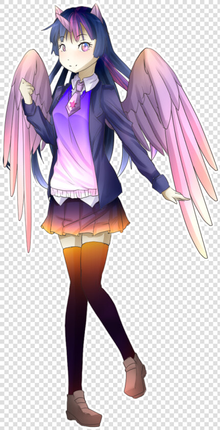Shironeko senpai  Clothes  Eared Humanization  Horned   Twilight Sparkle Human Anime  HD Png DownloadTransparent PNG