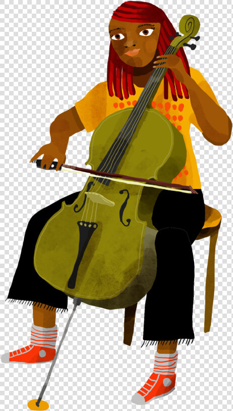 Cello Girl   Illustration  HD Png DownloadTransparent PNG