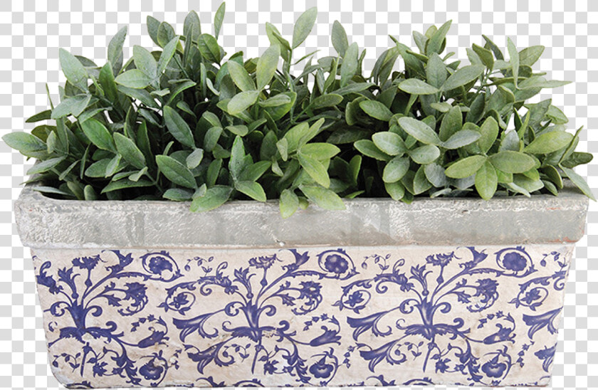Aged Ceramic Balcony Planter   Blue Ceramic Rectangular Planter Uk  HD Png DownloadTransparent PNG