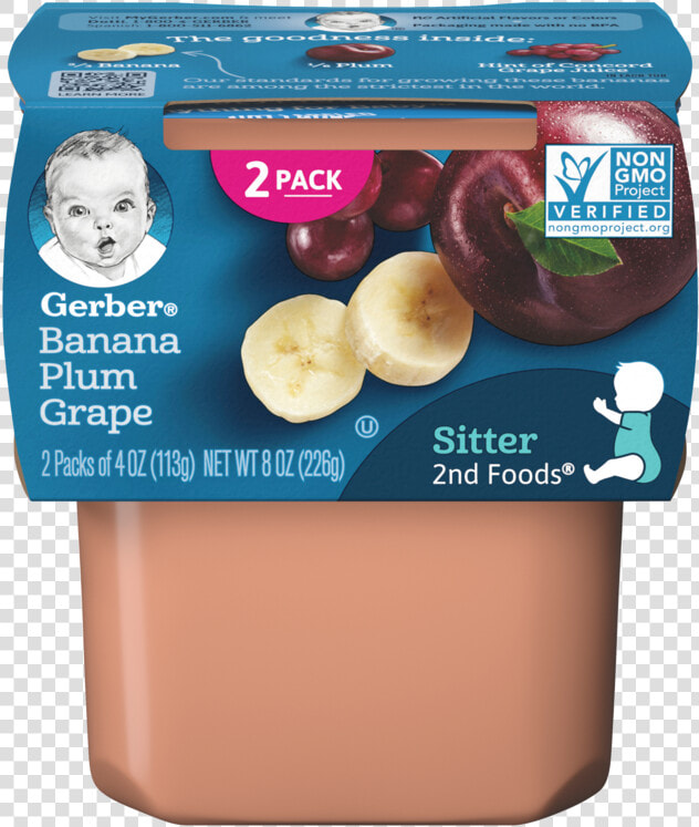 2nd Foods Banana Plum Grape   Gerber Baby Food  HD Png DownloadTransparent PNG