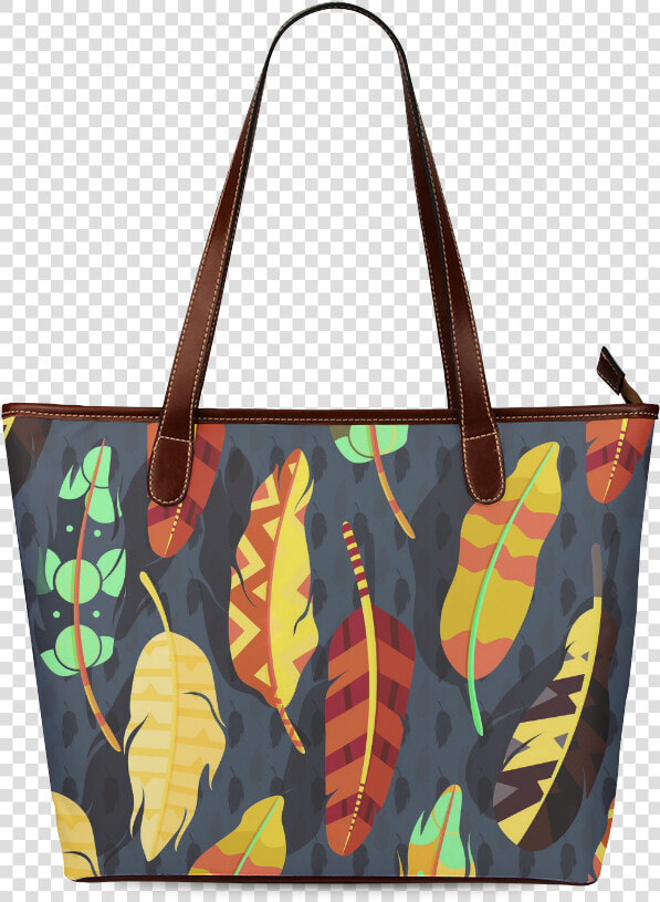 Boho Feather Nature Pattern Shoulder Tote Bag   Shoulder Bag  HD Png DownloadTransparent PNG