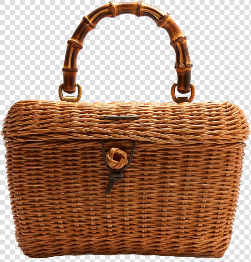 Gucci Cestino Bamboo handle Wooden Basket Bag  HD Png DownloadTransparent PNG