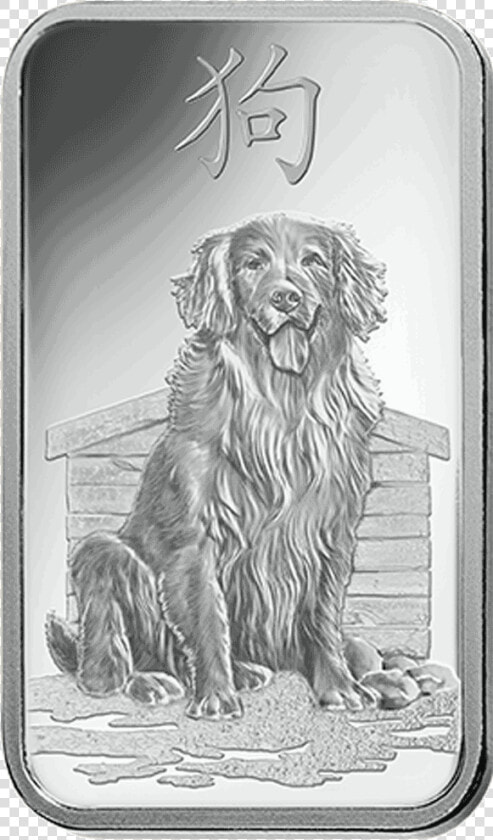 Pamp Suisse Lunar Dog 1oz Silver Bar Front   Golden Dog Year 2018  HD Png DownloadTransparent PNG