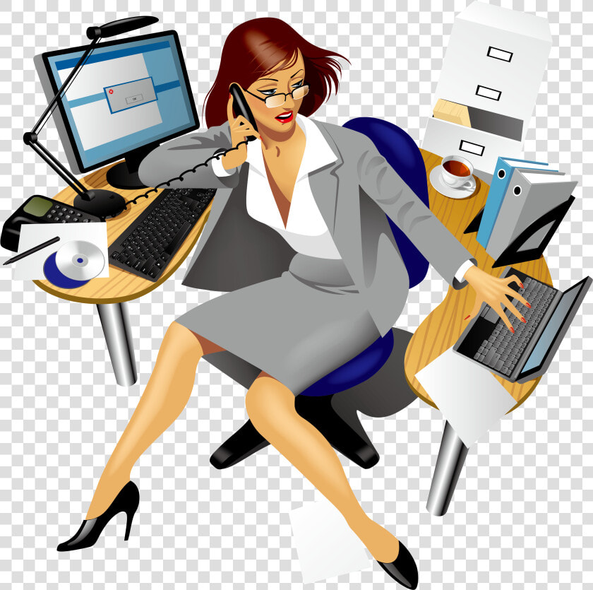 Transparent Office Clip Art   Secretary Cartoon  HD Png DownloadTransparent PNG
