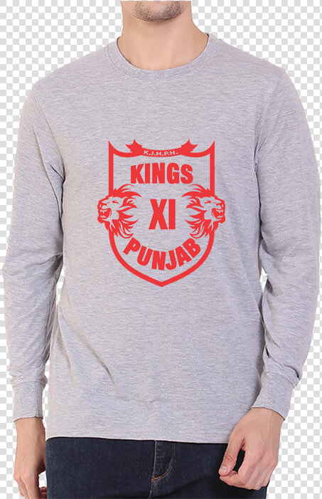 Ipl 04 Kings Xi Punjab Full Sleeve Grey   Rohit Sharma T Shirt  HD Png DownloadTransparent PNG