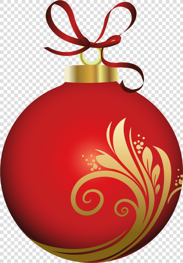 Red Christmas Ball With Decoration Png Clipart   Christmas Ball Decoration Png  Transparent PngTransparent PNG
