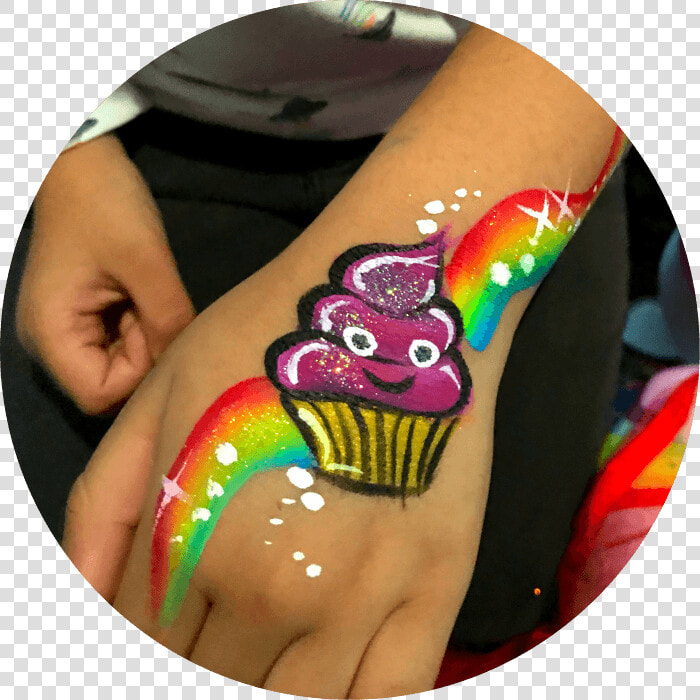 Cupcake Face Painting Birthdays Vancouver   Cupcake Rainbow Face Paint  HD Png DownloadTransparent PNG