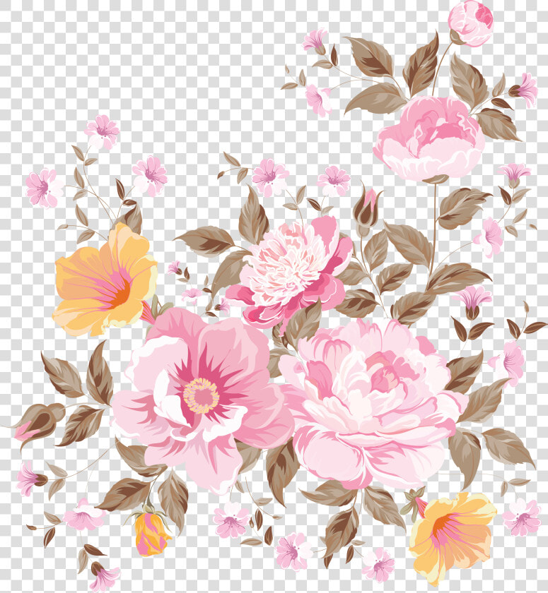 Transparent Flower Bunch Clipart   Flower Art Painting Vector  HD Png DownloadTransparent PNG
