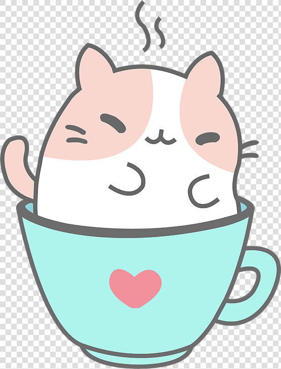 Cup cartoon teacup clip Art nose head coffee   Kawaii Kitty Cat  HD Png DownloadTransparent PNG