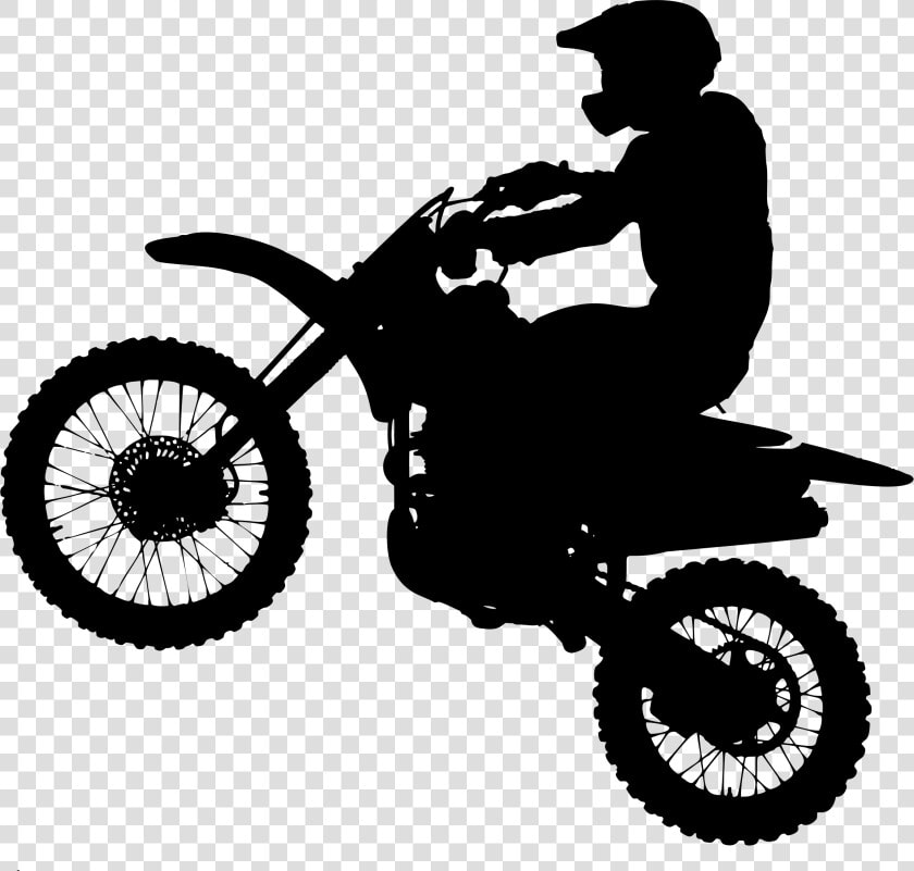 Motorcycle Silhouette Bicycle Motocross Clip Art   Dirt Bike Silhouette  HD Png DownloadTransparent PNG