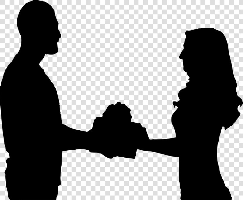 Silhouette  Couple  Valentine S  Gift  Wife  Giving   Giving Silhouette  HD Png DownloadTransparent PNG