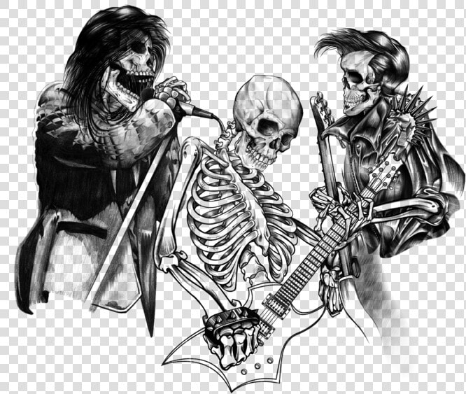 Rock Band Png   Rock Band Skeleton Drawing  Transparent PngTransparent PNG