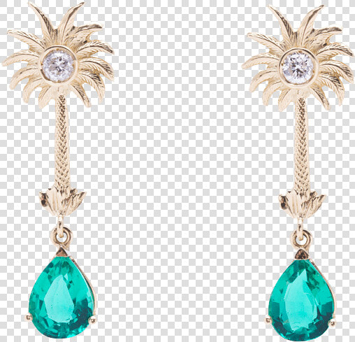 Foto De La Joya Palmeras Y Esmeraldas   Earrings  HD Png DownloadTransparent PNG