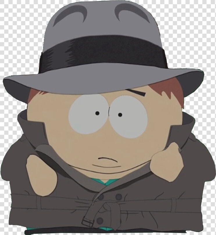 Trench Coat And Hat Cartman   Cartman Fedora  HD Png DownloadTransparent PNG