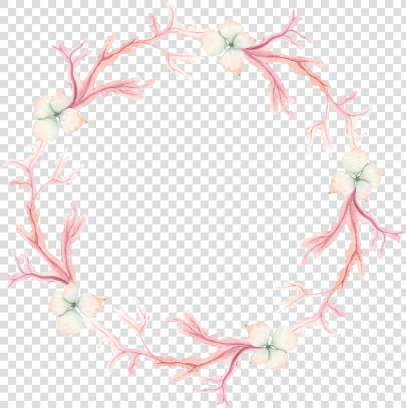 Hand Painted Art Wreath Png Transparent   Motif  Png DownloadTransparent PNG