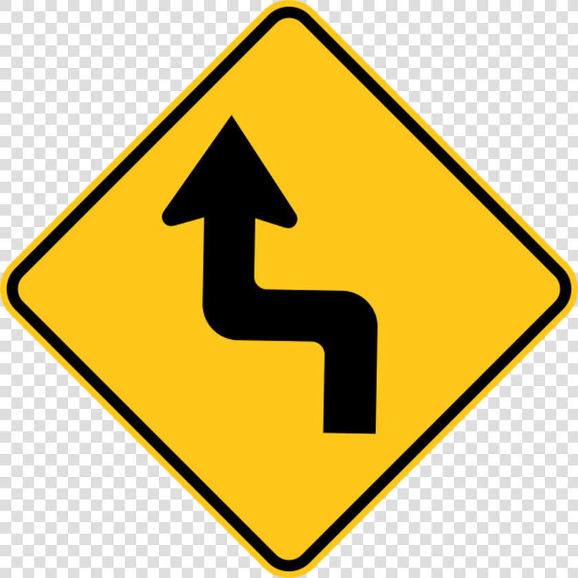 Reverse Turn Left Warning Trail Sign Yellow   Any Three Road Signs That Exhibit Rotational Symmetry  HD Png DownloadTransparent PNG