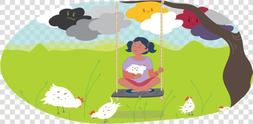 Girl Sitting On Swings Alone With Chickens   Alone Girl Clipart  HD Png DownloadTransparent PNG