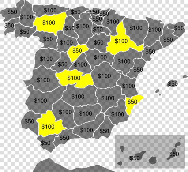Hunter Partnership In Spain Svg Clip Arts   Gray Map Of Spain  HD Png DownloadTransparent PNG