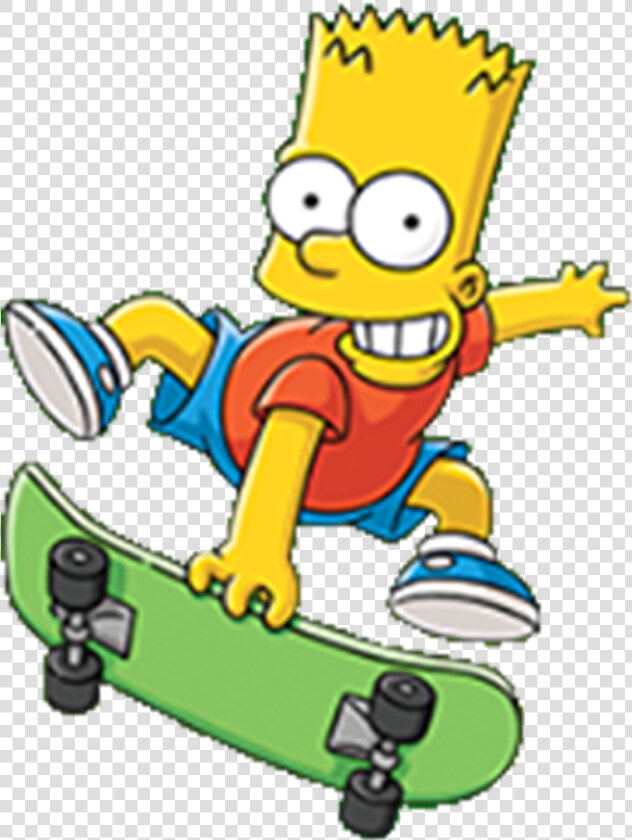 Transparent Skateboard Clipart   Bart Simpson Riding Skateboard  HD Png DownloadTransparent PNG
