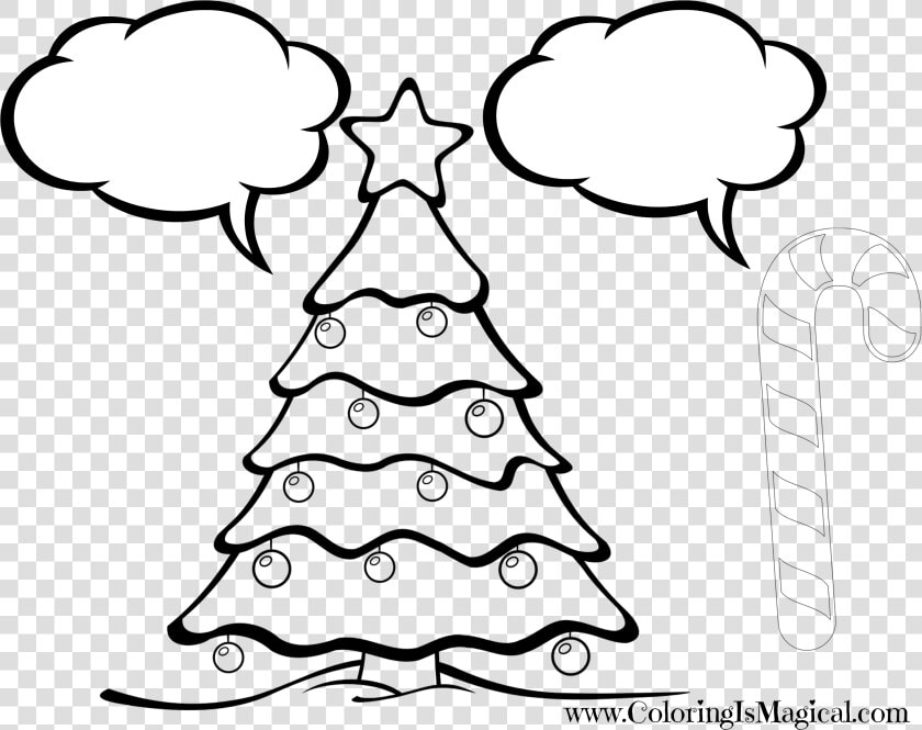Christmas Tree Clipart Coloring   Merry Christmas Tree Drawing  HD Png DownloadTransparent PNG
