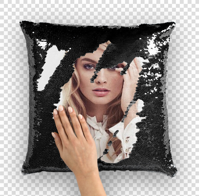 Margot Robbie ﻿sequin Cushion Cover   Danny Devito Sequin Pillow  HD Png DownloadTransparent PNG