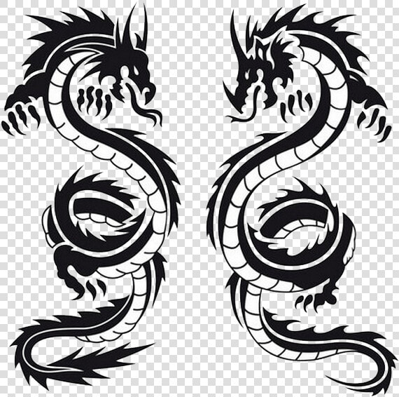 Dragon Double Tattoo Clip Arts   Dragon Tattoos  HD Png DownloadTransparent PNG