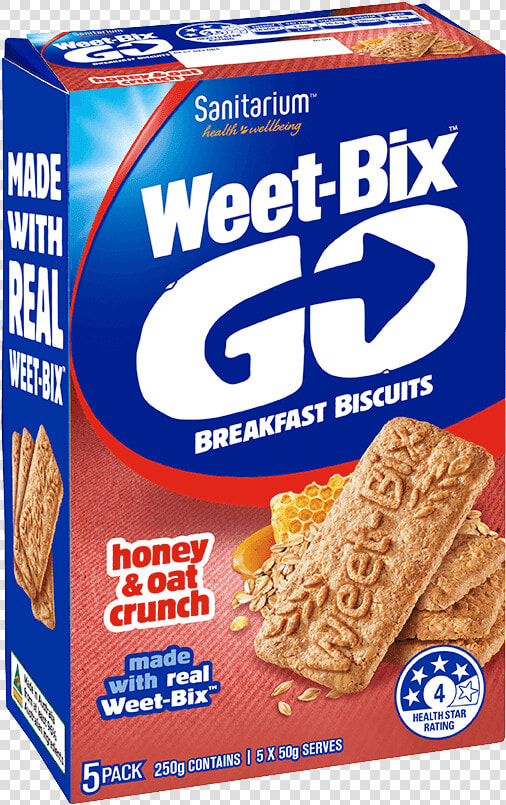 Sanitarium Weet Bix Go Honey And Oats 250g  HD Png DownloadTransparent PNG