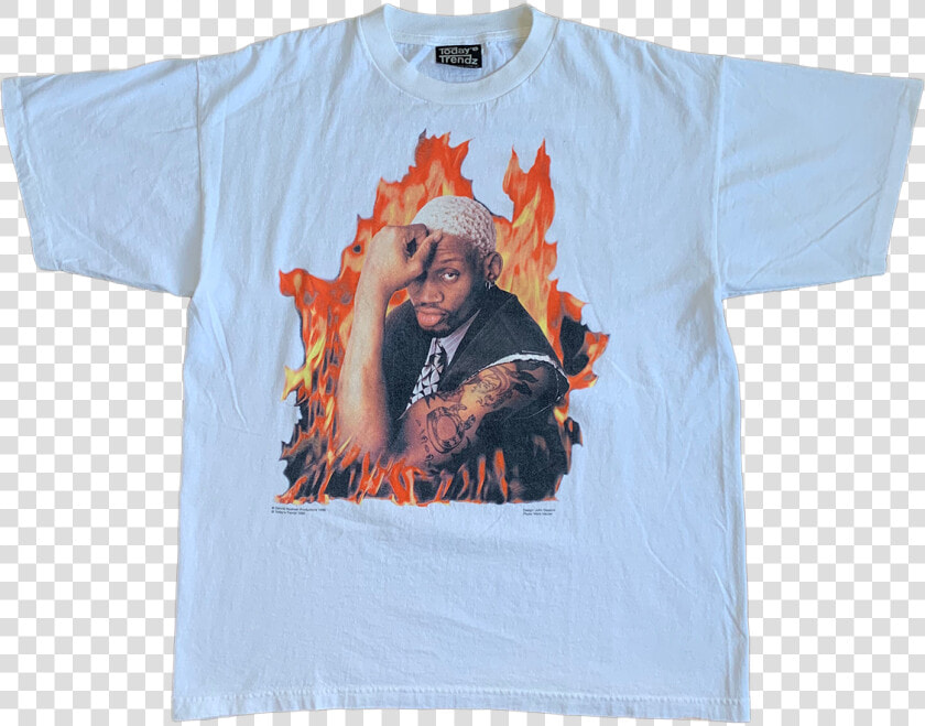 1996 Dennis Rodman Fire T shirt  HD Png DownloadTransparent PNG