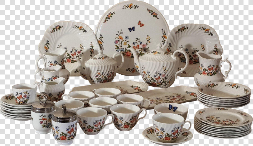 Transparent Tea Set Png   Aynsley China Cottage Garden Set  Png DownloadTransparent PNG