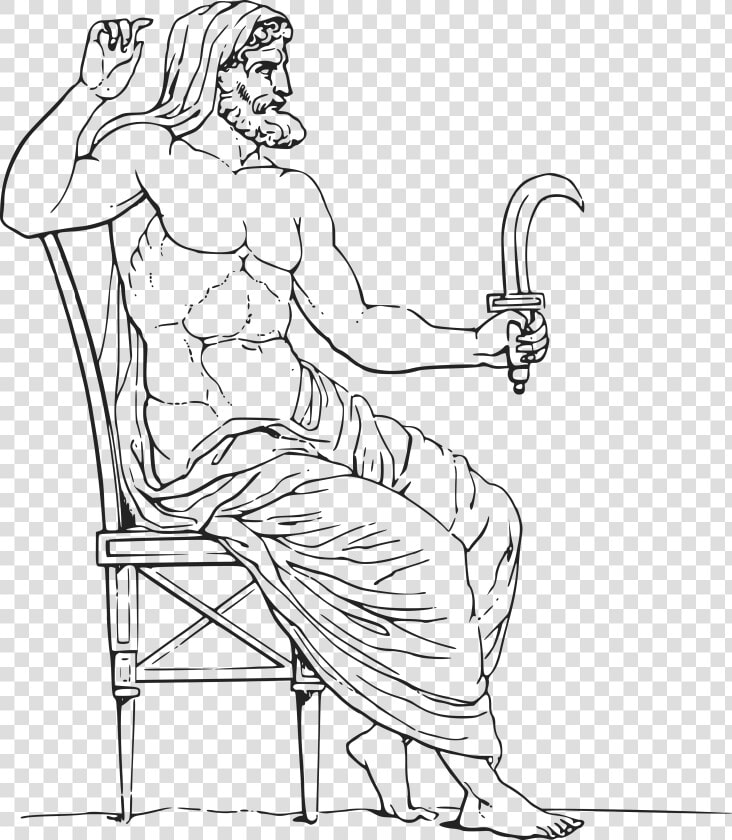 Free Clipart Of A Black And White Greek Mythology God    Greek Mythology Cronus Png  Transparent PngTransparent PNG