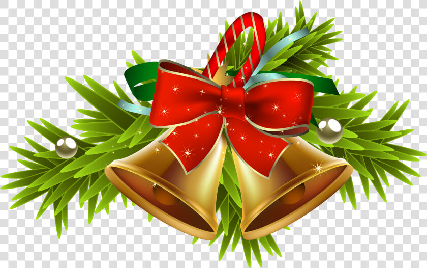 Bell Clipart Christmas Deco   Christmas Bells And Holly  HD Png DownloadTransparent PNG