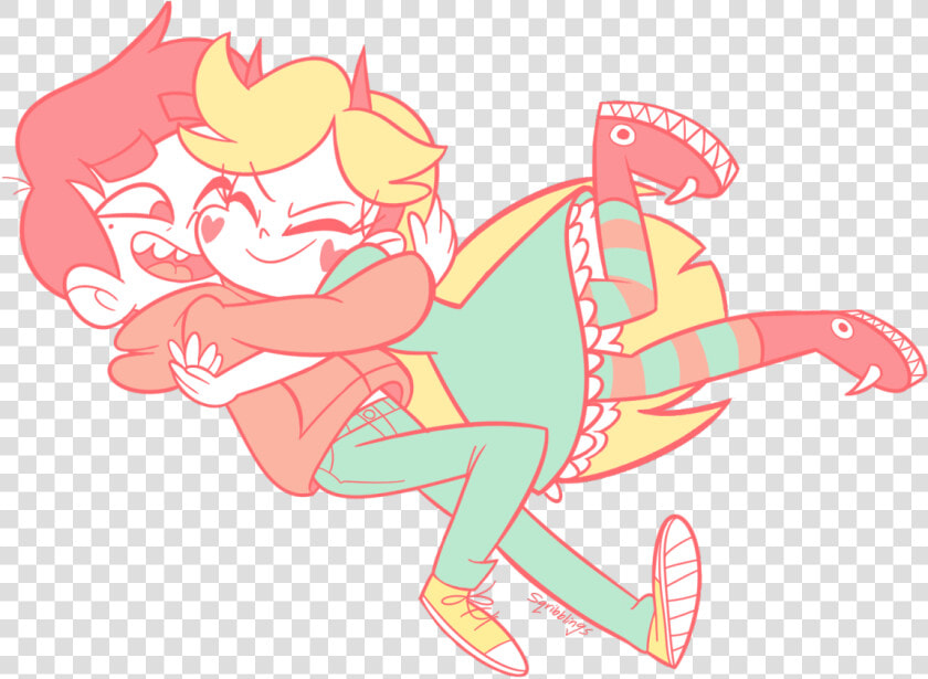 Red Pink Vertebrate Cartoon Art Fictional Character   Star X Marco Fanart  HD Png DownloadTransparent PNG