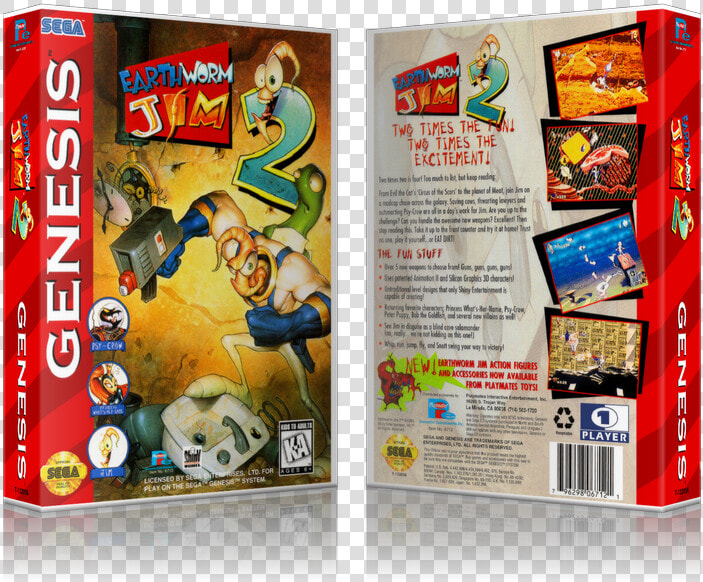 Genesis Earthworm Jim2 Sega Megadrive Replacement Game   Earthworm Jim 2 Mega Drive  HD Png DownloadTransparent PNG