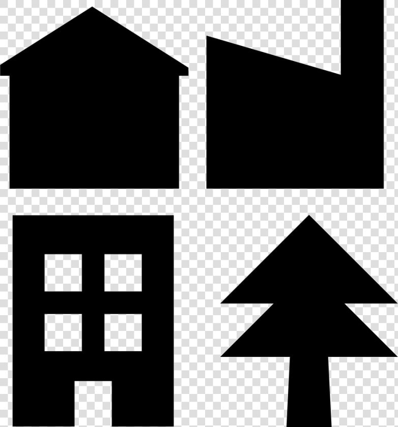 Building Silhouettes And Tree   Sign  HD Png DownloadTransparent PNG