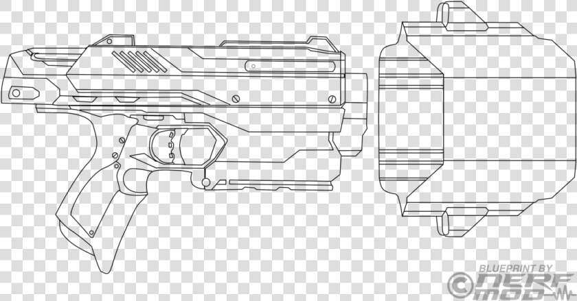 Transparent Nerf Bullet Png   Gun Templates With Measurements  Png DownloadTransparent PNG