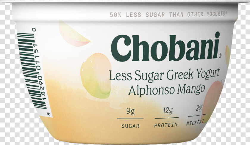 Chobani  Less Sugar Greek Alphonso Mango Low Fat Greek   Label  HD Png DownloadTransparent PNG