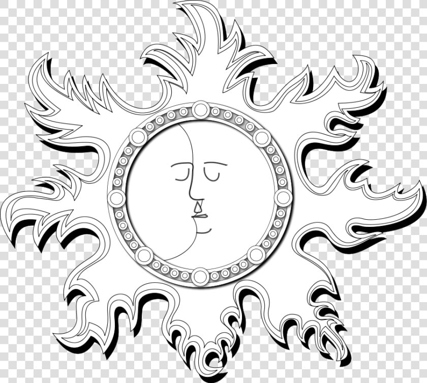 Sun And Moon Outline Png Clip Arts   Imagenes Gratis De Astrología  Transparent PngTransparent PNG