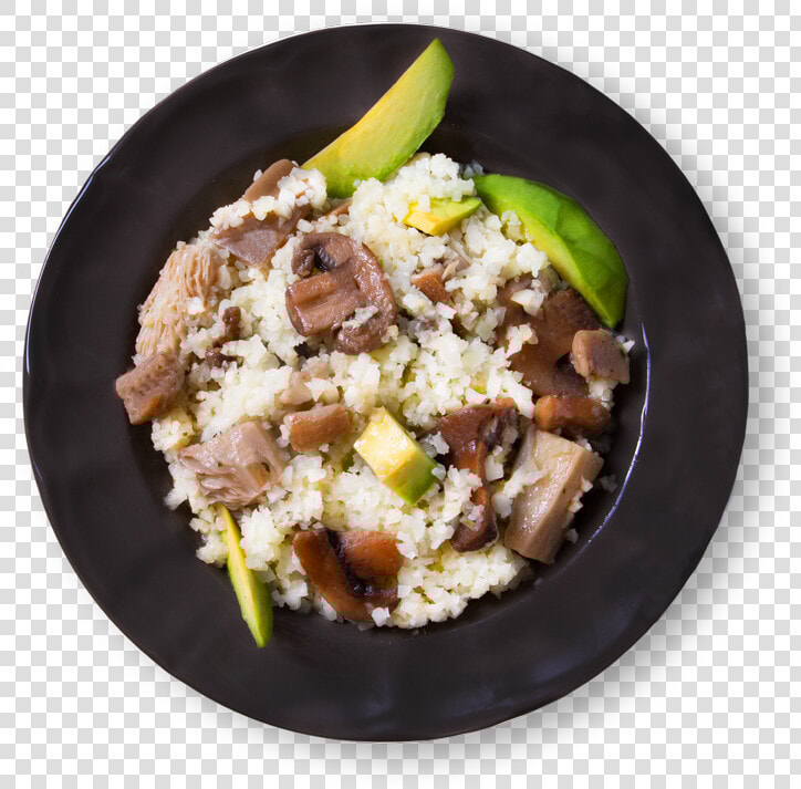 Riced Cauliflower With Mushroom And Avocado Plate   Sisig  HD Png DownloadTransparent PNG