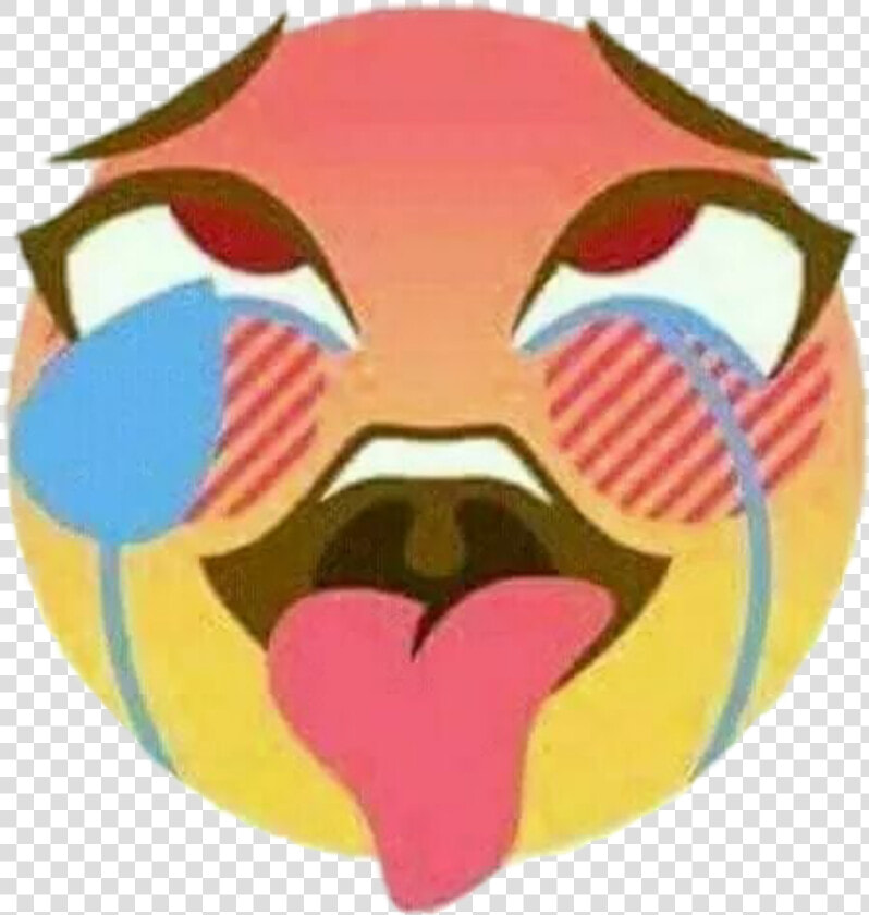 Ahegao Emoji Sticker   Ahegao Emoji  HD Png DownloadTransparent PNG