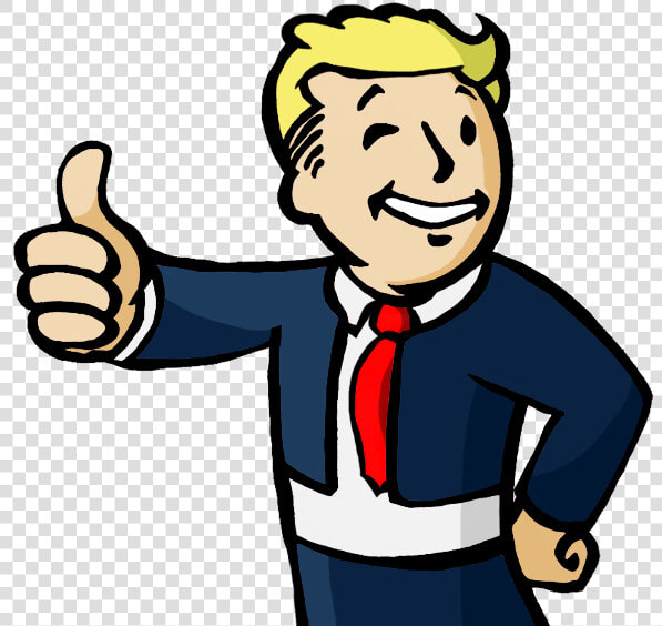 Fallout Guy Trump Clipart Fallout 4 Fallout   Donald Trump Vault Boy  HD Png DownloadTransparent PNG