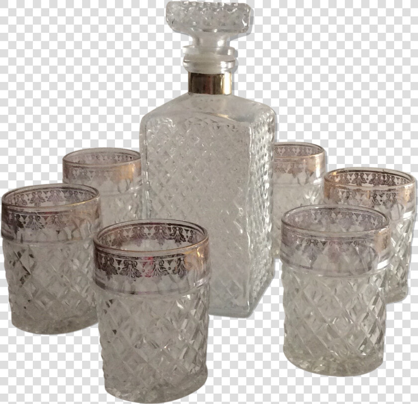 Pitcher And Whiskey Glasses 70s   Glass Bottle  HD Png DownloadTransparent PNG