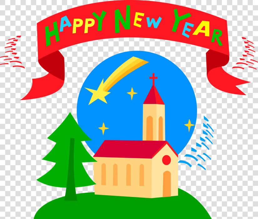 Vector Illustration Of Happy New Year Banner With Christian   Happy New Year  HD Png DownloadTransparent PNG