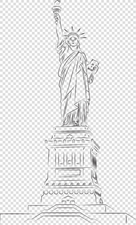 Usa  New York  Statue Of Liberty  Architecture   Sketsa Gambar Patung Liberty  HD Png DownloadTransparent PNG