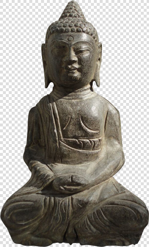 Antique Chinese Stone Sitting Buddha Statue   Gautama Buddha  HD Png DownloadTransparent PNG