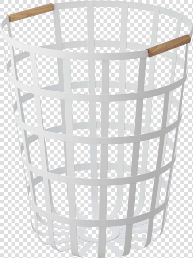 Yamazaki S Round White Laundry Basket With Wooden Handles   Round Laundry Basket Nz  HD Png DownloadTransparent PNG