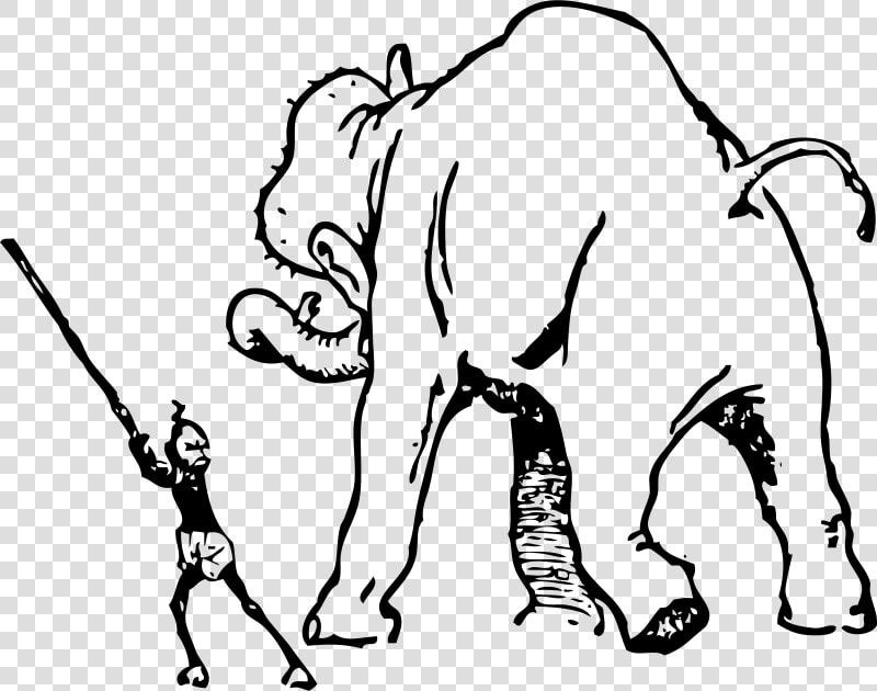 Elephant Gets A Whacking   Cliparts Black And White Elephant Wood Work  HD Png DownloadTransparent PNG
