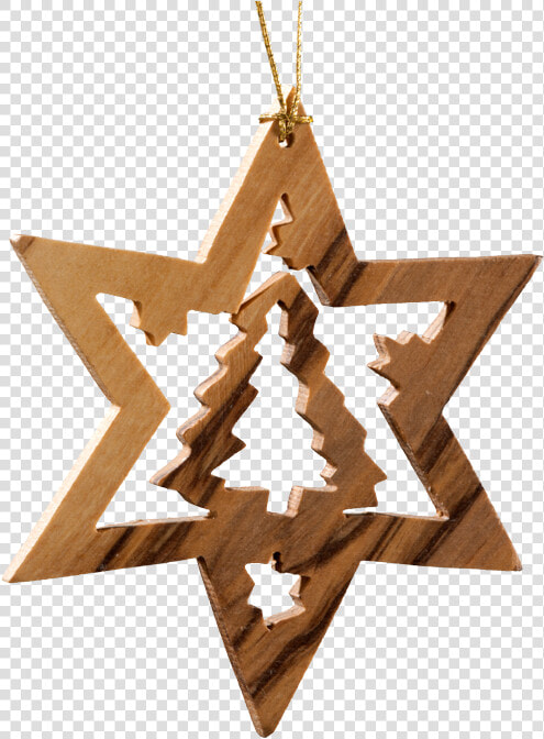 Star With Christmas Tree  Olive Wood   Pingente Estrela De Davi  HD Png DownloadTransparent PNG